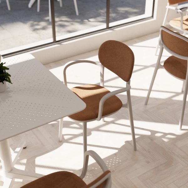 80x80 Masa Sandalye Takımı 4 Kişilik Bej Set