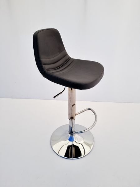 Parker Antrasit Deri Küçük Mutfak Bar Sandalyesi