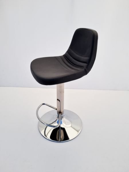 Parker Antrasit Deri Küçük Mutfak Bar Sandalyesi