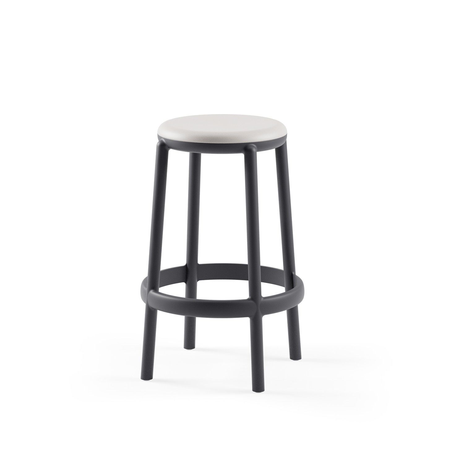 Antrasit Bar Taburesi 65 cm Dış Mekan Bahçe Plastik