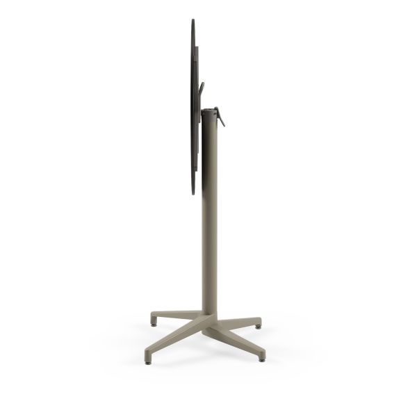 Compact Paslanmaz Katlanabilir Bar Masası – 77 cm, Terrazzo Desenli, Vizon Renk Ayak