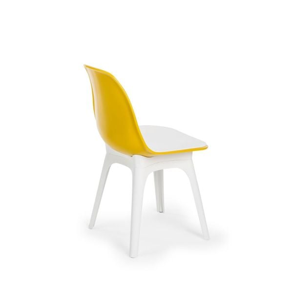 Çift Renk Portakal Turuncu Beyaz Ergonomik Modern Dış Mekan Bahçe Sandalyesi Sahibinden