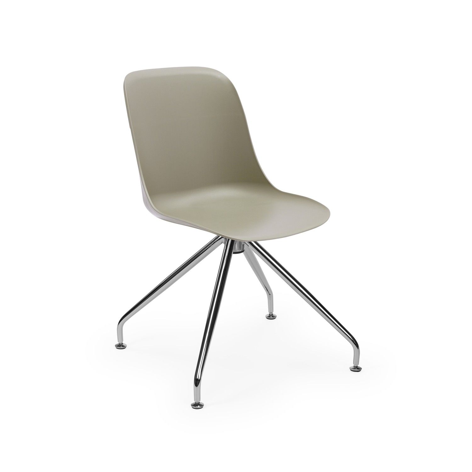 Çimento Gri Tekerleksiz Ofis Sandalyesi Metal Ayaklı Döner