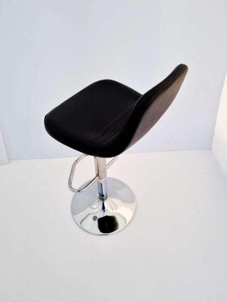 Parker Yükseklik Ayarlı Siyah Deri Küçük Mutfak Bar Sandalye