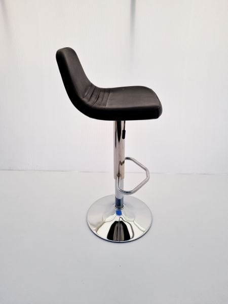 Parker Yükseklik Ayarlı Siyah Deri Küçük Mutfak Bar Sandalye