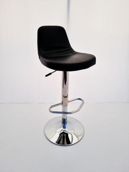 Parker Yükseklik Ayarlı Siyah Deri Küçük Mutfak Bar Sandalye