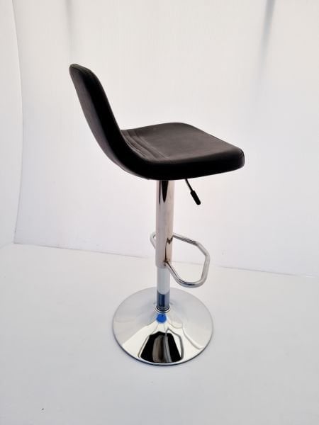 Parker Yükseklik Ayarlı Siyah Deri Küçük Mutfak Bar Sandalye