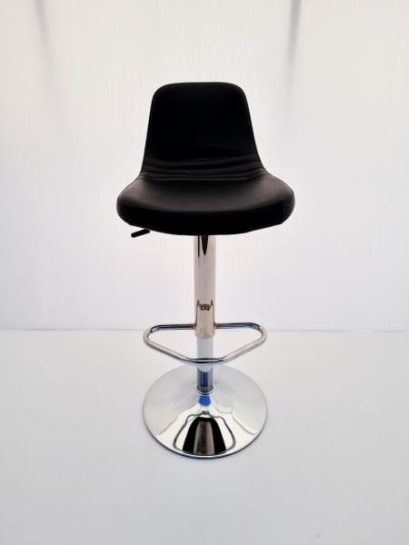 Parker Yükseklik Ayarlı Siyah Deri Küçük Mutfak Bar Sandalye