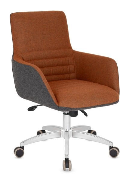 Katip Çift Renk Kahverengi Antrasit Ofis Yönetici Çalışma Koltuğu – Ergonomik ve Şık Tasarım, Poliüretan Sünger, Krom Ayak, Ayarlanabilir Mekanizma, Modern ve Konforlu Makam Koltuğu