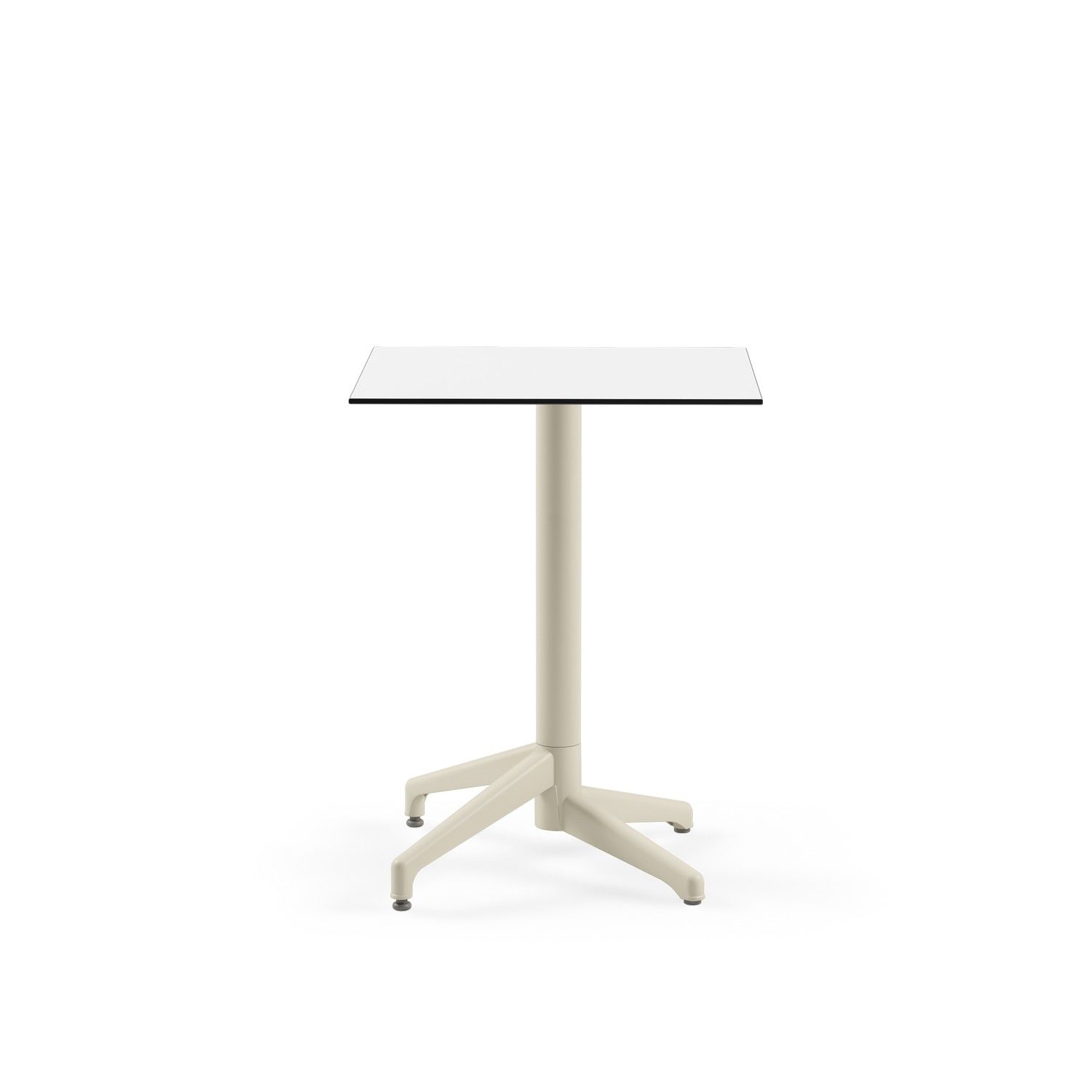 Compact Paslanmaz Cafe Masası Beyaz Laminat Üst Tabla - Dış Mekan Bahçe, Mutfak, Restoran ve Kafe Masası - Dayanıklı ve Şık Tasarım