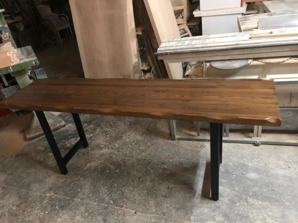 Doğal Göknar Ağacı Ceviz Kütük Masa 50x200