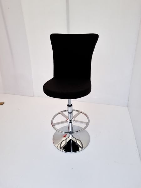 Royal Siyah Kumaş Flanş Tabanlı Bar Sandalyesi