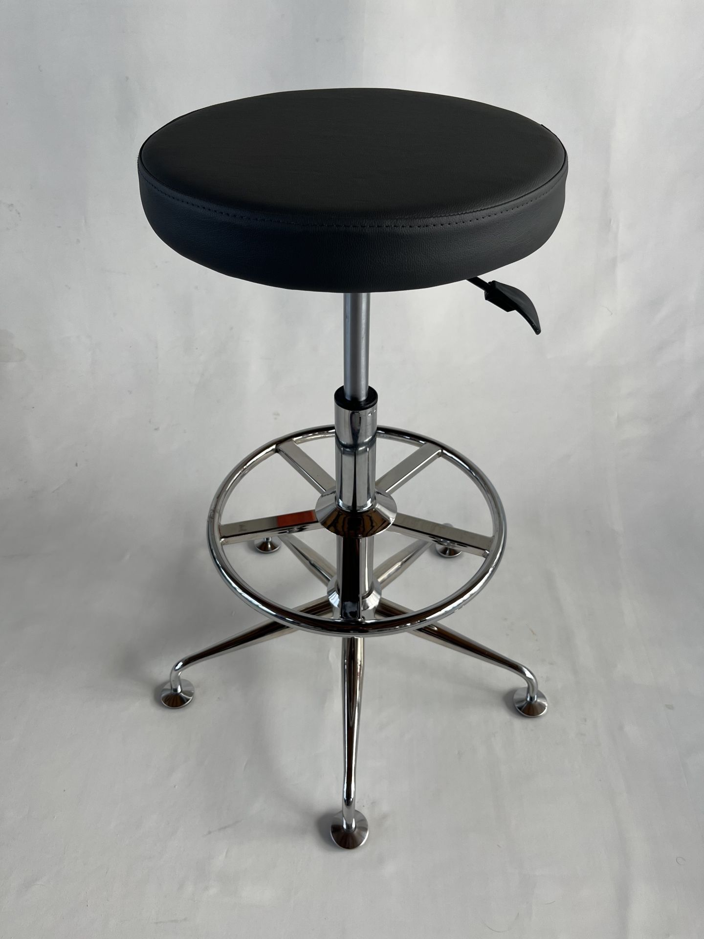 Antrasit Gri Deri Yüksek Boy Bar Taburesi