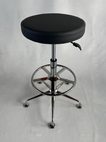 Antrasit Gri Deri Yüksek Boy Bar Taburesi