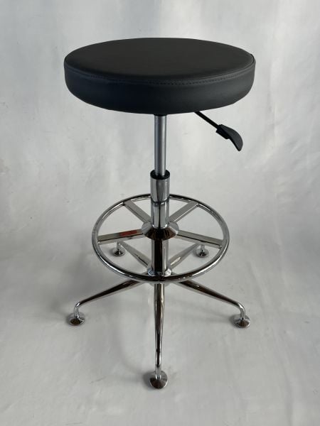 Antrasit Gri Deri Yüksek Boy Bar Taburesi