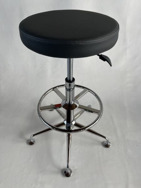 Antrasit Gri Deri Yüksek Boy Bar Taburesi