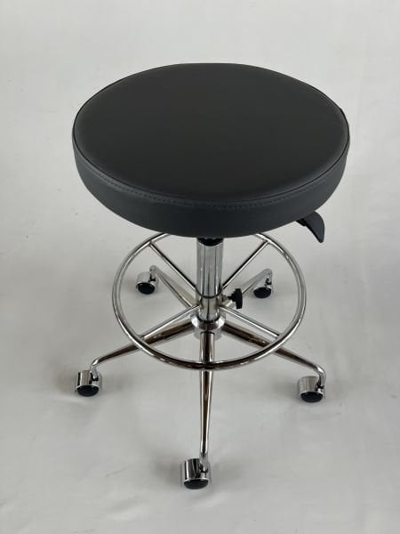 Tekerlekli Antrasit Deri Yüksek Bar Boy Taburesi