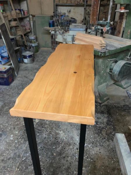 Naturel Kayın Kütük Ağaç Bar Masası 40x120