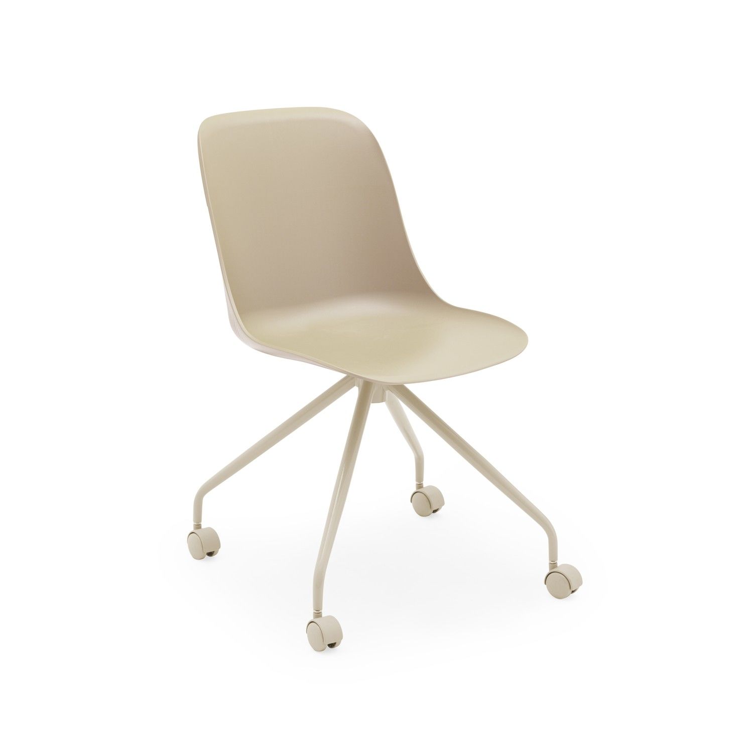 Bej Plastik Metal Bej Ayak Ofis Çalışma Sandalyesi