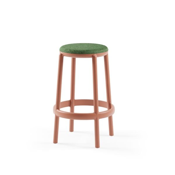 Plastik Bar Taburesi 65 cm Yeşil Kumaş Şık