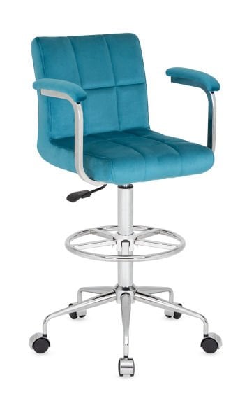 Soft Modern Kollu Yüksek Bar Sandalyesi - Doktor, Dişçi, Resepsiyon, Stilist, Yüksek Masa İçin Şık ve Ergonomik Çözüm