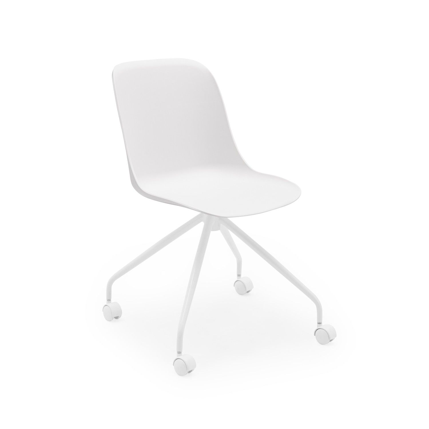 Beyaz Plastik Metal Beyaz Ayak Ofis Çalışma Sandalyesi