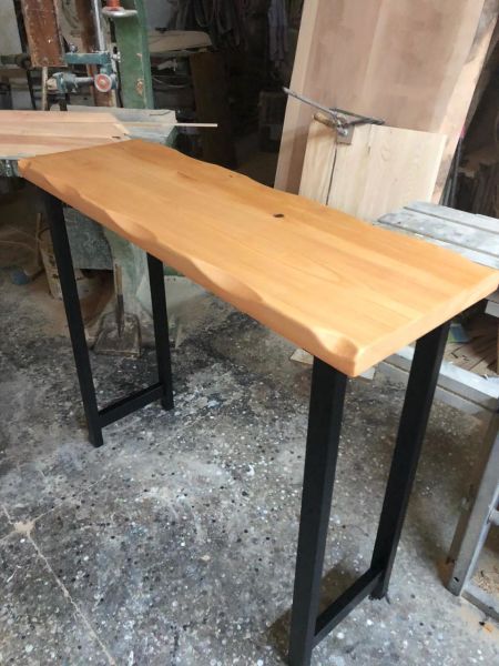 Naturel Kayın Kütük Ağaç Bar Masası 40x140