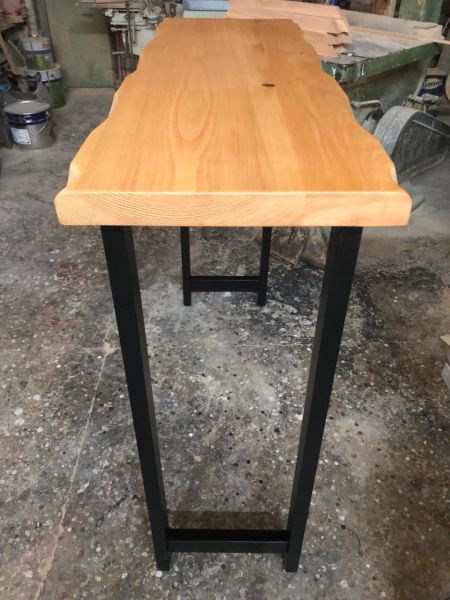 Naturel Kayın Kütük Ağaç Bar Masası 40x140
