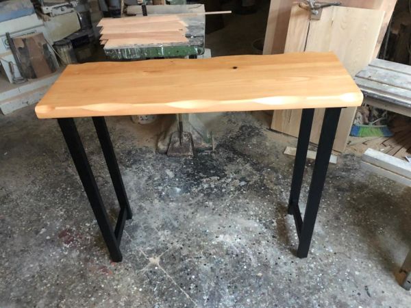Naturel Kayın Kütük Ağaç Bar Masası 40x140