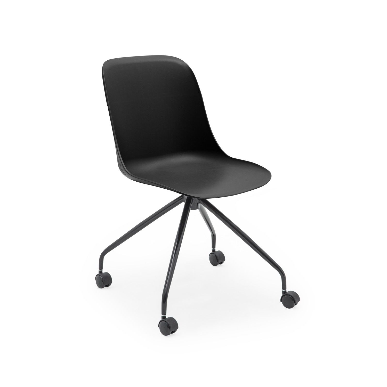 Siyah Plastik Metal Ofis Çalışma Sandalyesi