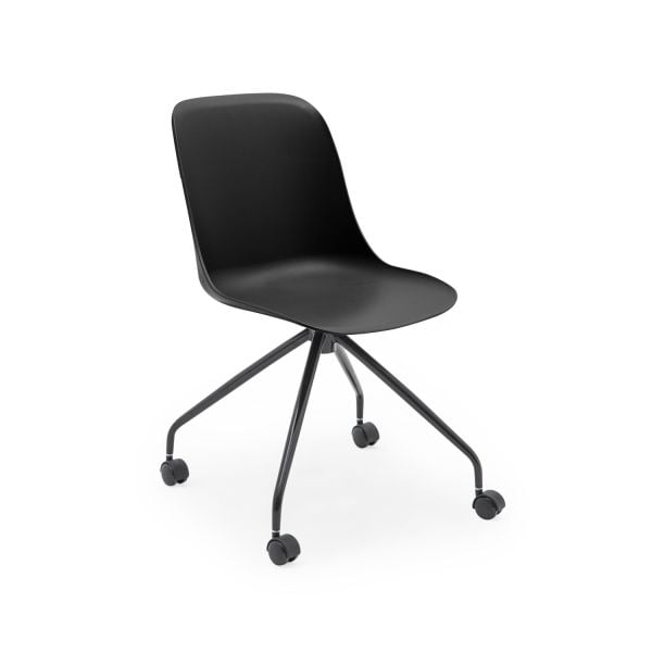 Siyah Plastik Metal Ofis Çalışma Sandalyesi