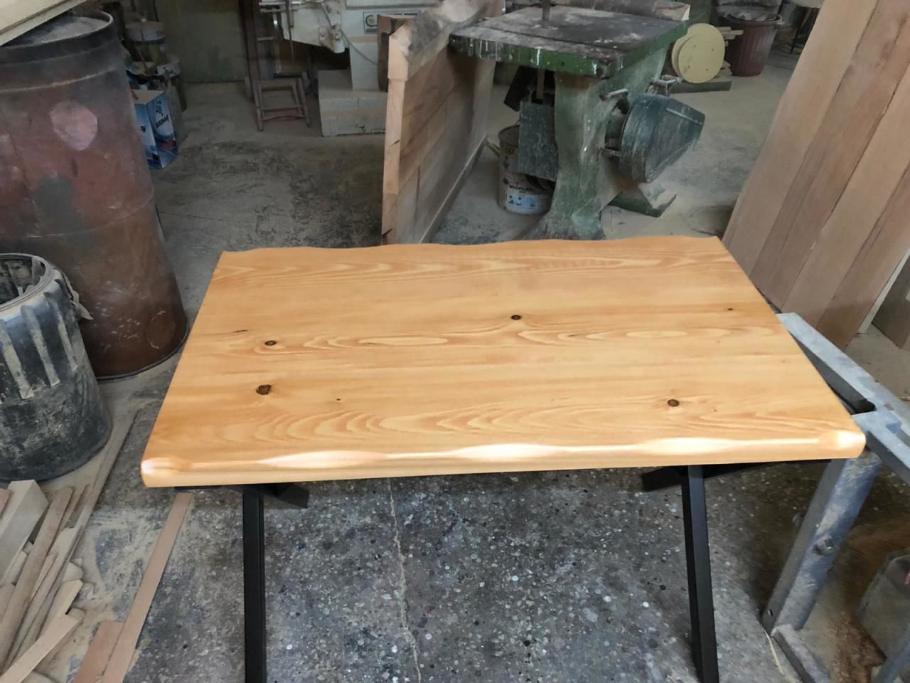 Doğal Kütük Naturel Kayın Mutfak Masası 65x110