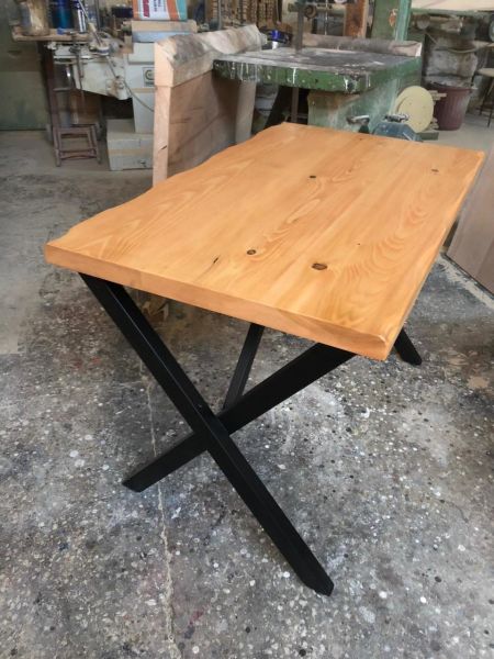 Doğal Kütük Naturel Kayın Mutfak Masası 65x110