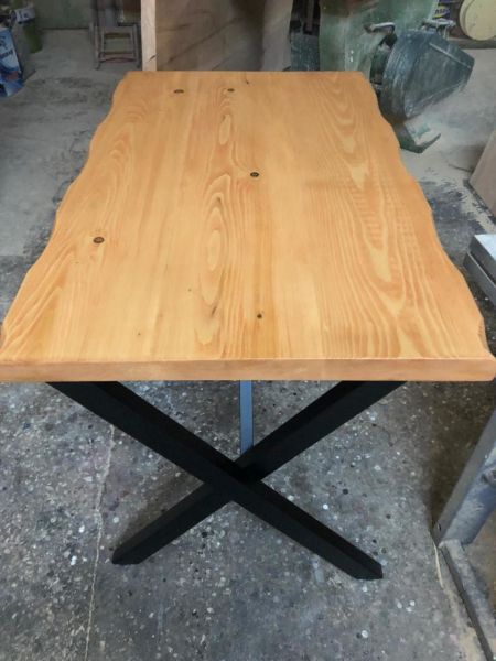 Doğal Kütük Naturel Kayın Mutfak Masası 65x110