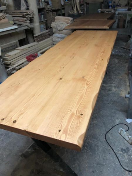 Göknar Ağacı Naturel Kayın Kütük Toplantı Masası 240x80