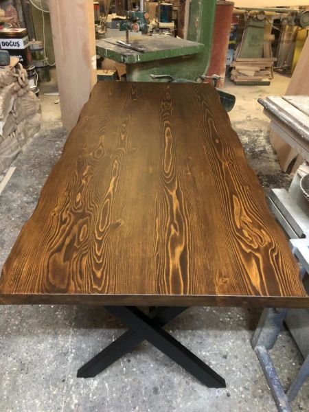 Göknar Ağacı Ceviz Kütük Salon Yemek Masası 80x180