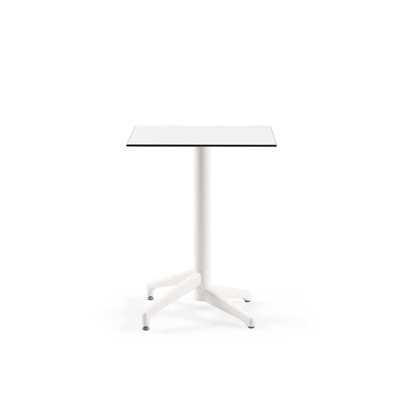 Compact Paslanmaz Otel Masası - 60x60 cm Beyaz Laminat | Dış Mekan Bahçe ve İç Mekan Kullanımı İçin Dayanıklı ve Şık Tasarım
