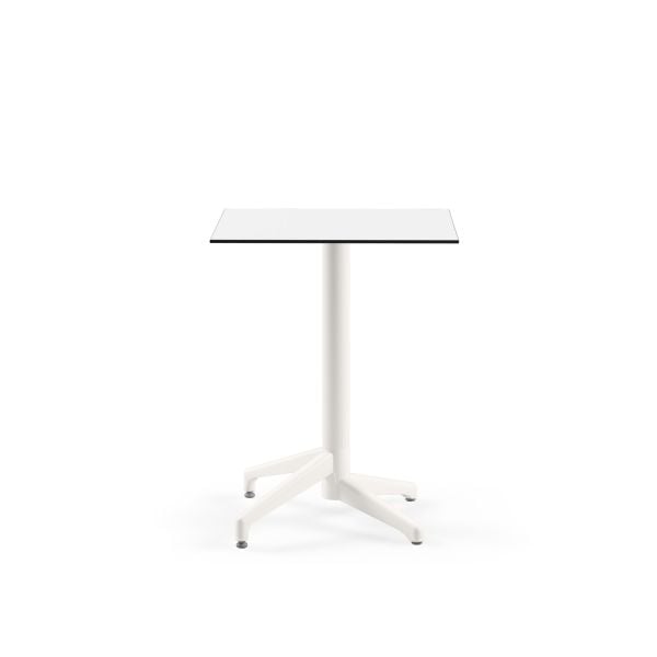 Compact Paslanmaz Otel Masası - 60x60 cm Beyaz Laminat | Dış Mekan Bahçe ve İç Mekan Kullanımı İçin Dayanıklı ve Şık Tasarım