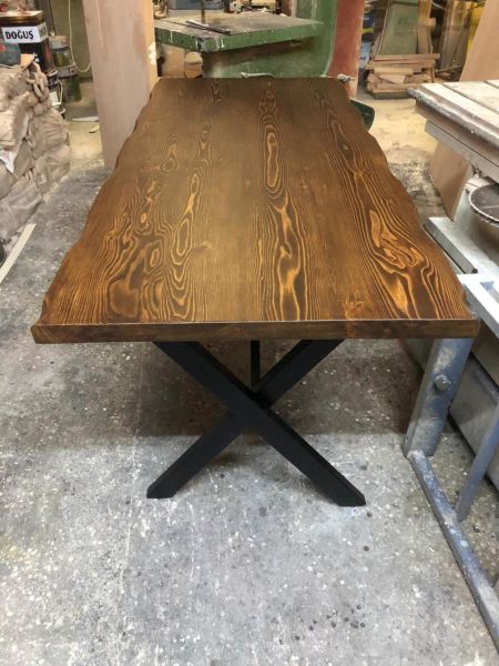 Göknar Ağacı Ceviz Kütük Yemek Masası 80X150