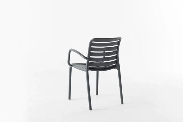 Dora Antrasit Kollu Plastik Bahçe Sandalyesi | Dayanıklı Dış Mekan