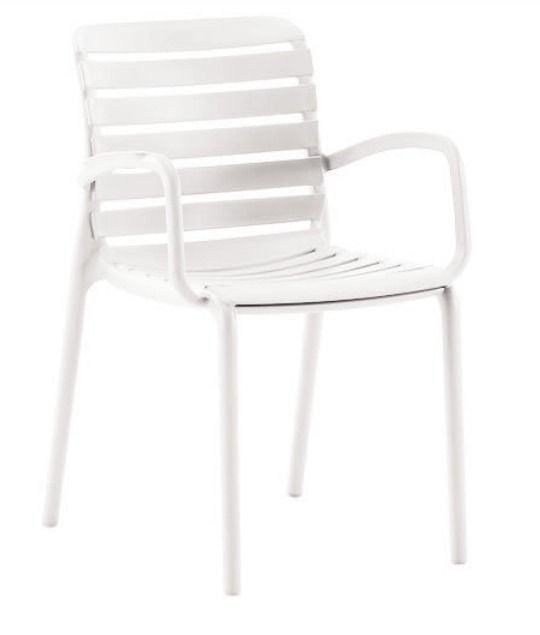 Dora Beyaz Kollu Bahçe Sandalyesi | Dayanıklı Dış Mekan