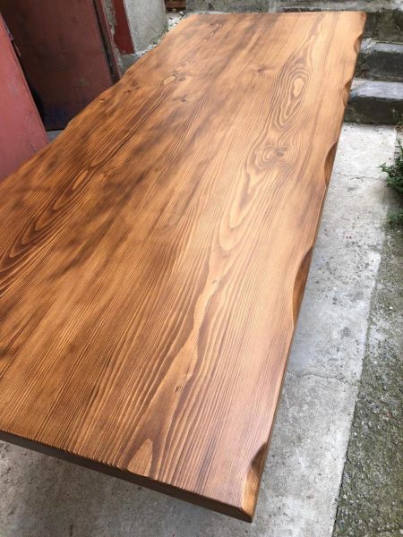 Göknar Ağacı Ceviz Kütük Yemek Odası Salon Masası Modelleri 80x180
