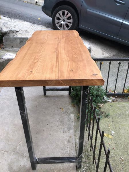 60x150 Doğal Ağaç Kütük Bar Masası