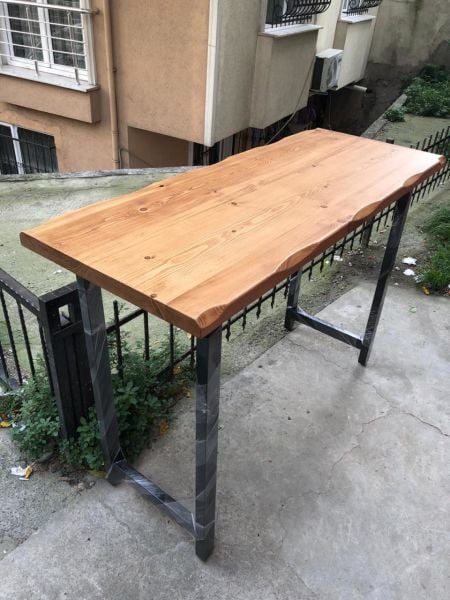 60x150 Doğal Ağaç Kütük Bar Masası