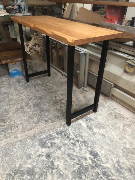 60x140 Doğal Ağaç Ahşap Kütük Bar Masası