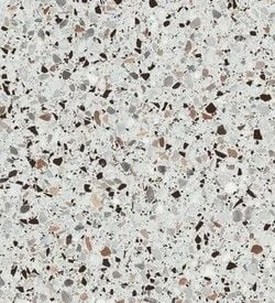 Compact Paslanmaz Cafe Masa – Terrazzo Mermer Desenli Laminat – 60x60 cm – Dış Mekan Bahçe Masası – Otel, Restoran, Kafe, Balkon ve Teras İçin Dayanıklı