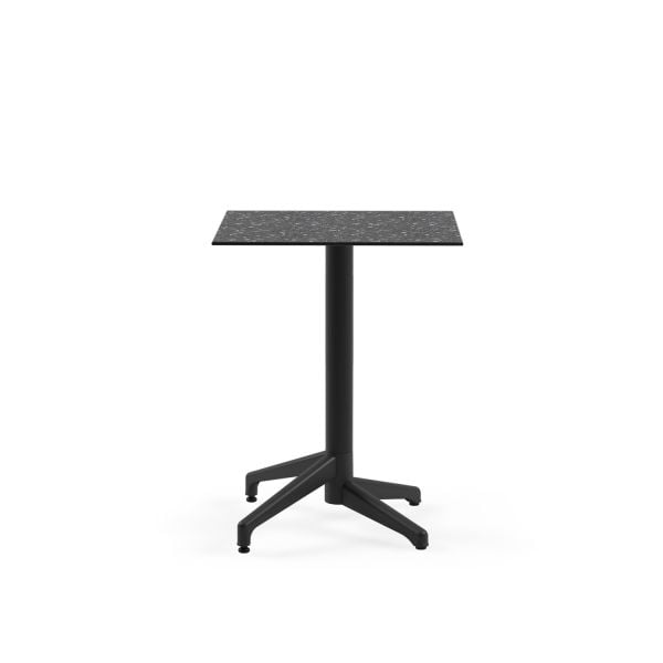 Compact Paslanmaz Kafeterya Masası | 60x60 cm Kare | Terrazzo Mermer Desenli Laminat | Dış Mekan Bahçe Masası | Yüksek Dayanıklılık
