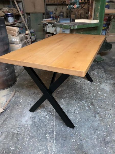 80x120 Gürgen Ağacı Naturel Kayın Kütük Mutfak Masası