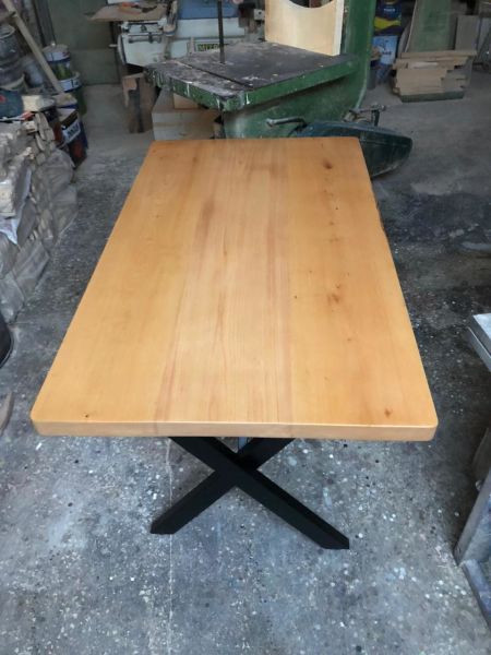 70x120 Gürgen Ağacı Naturel Kayın Kütük Cafe Masası