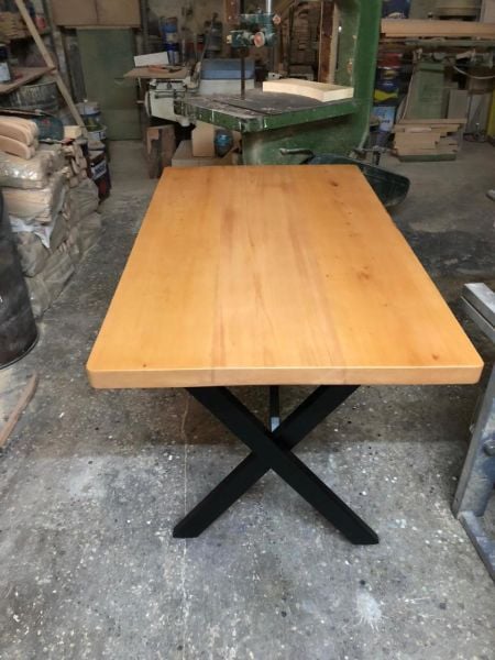 70x120 Gürgen Ağacı Naturel Kayın Kütük Cafe Masası